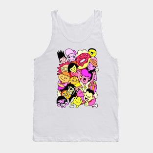 Happy kid cartoon doodle collection Tank Top